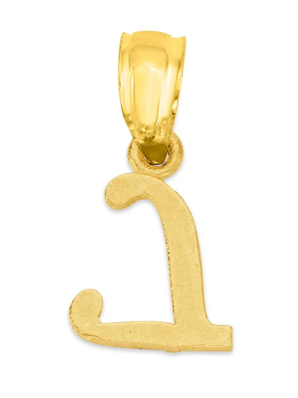 Solid 14k Gold Letter L Pendant - Personalized Diamond Cut Initial Jewelry